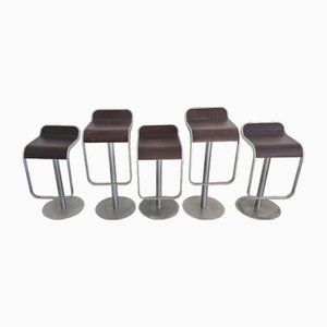 Sgabelli da bar Lem vintage con sedile in acciaio e legno, inizio XXI secolo