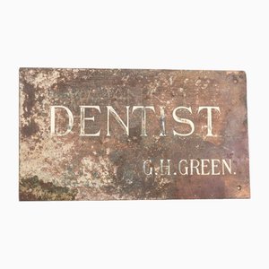 Enseigne De Dentiste Vintage en Laiton, 1930s