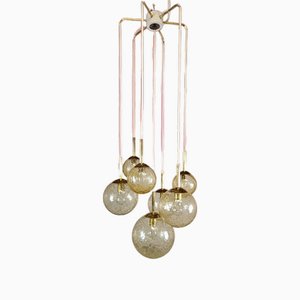 Cascade Deckenlampe aus Messing & Glas von Doria Leuchten, Deutschland