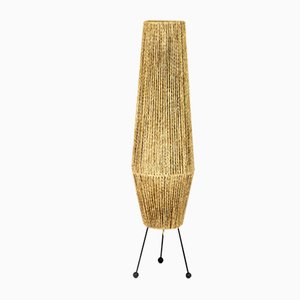 Space Age Rocket Stehlampe mit Geflochtener Schnur, Ehemalige Tschechoslowakei, 1960er