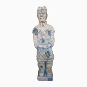 Grande Statue d'Officier Guerrier Soldat en Terre Cuite, Chine