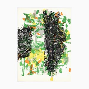 Jean-Paul Riopelle, Abstracción en verde, Litografía original, 1968