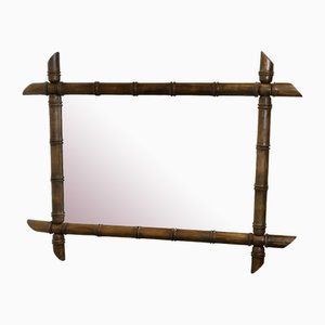 French Art Deco Bamboo Wall Mirror