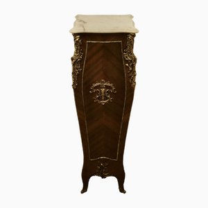 Large French Rococo Walnut and Ormolu Pedestal