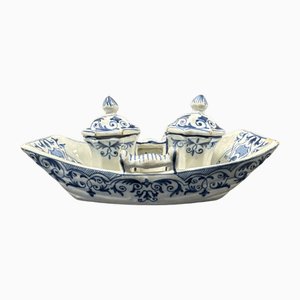 17th/18th Century Earthenware Inkwell by Faïenceries de Rouen
