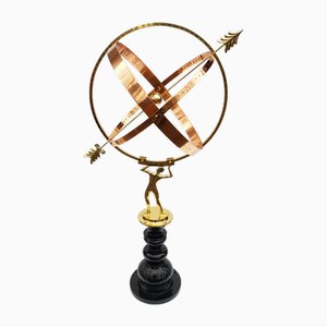 Classical Brass Atlas Sundial on Pedestal