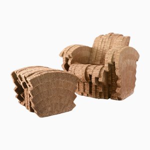 Little Beaver Chair & Ottoman Limited Ed. Nr. 14 of 100 by Frank Gehry from Vitra, 1990s