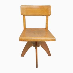 Sedia girevole in legno, anni '50