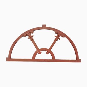 Cornice per finestra semicircolare gotica antica in ghisa