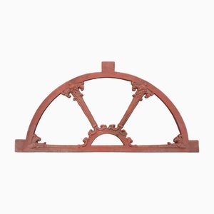 Antique Gothic Half-Round Cast Iron Window Frame