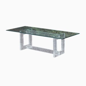 Vintage Couchtisch mit mattiertem Acryl Gestell, 1970er