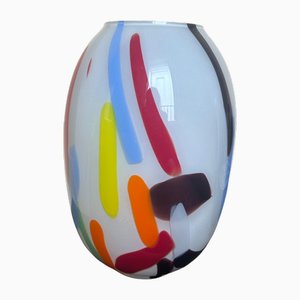 Jarrón de Murano de vidrio soplado a mano de Made Murano, años 70