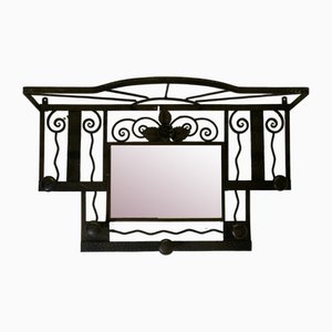 French Art Deco Iron Hat and Coat Rack, 1930s