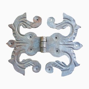 Grande Porte Gothique Antique en Fer Forgé