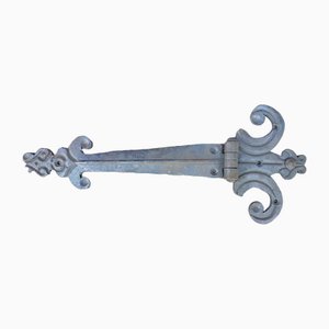 Large Antique Gothic Wrought Iron Door Hinge