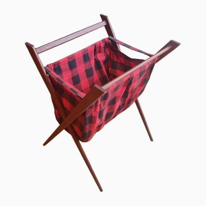Klappbarer Mid-Century Zeitschriftenständer aus Teak