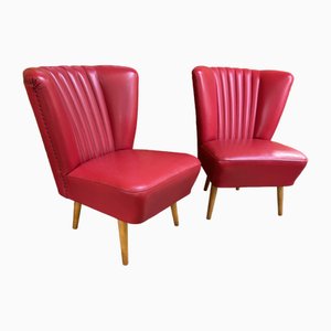 Himmelrote Mid-Century Cocktailsessel, 1950er, 2er Set