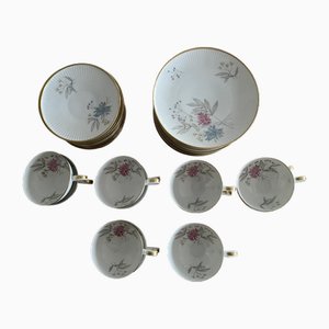 Servizio da caffè vintage in porcellana, Germania, anni '50, set di 24