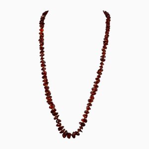 Collana vintage in ambra con pietre preziose, anni '60