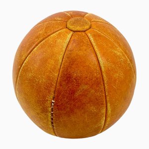 Mid-Century Leder Medizinball, 1950er