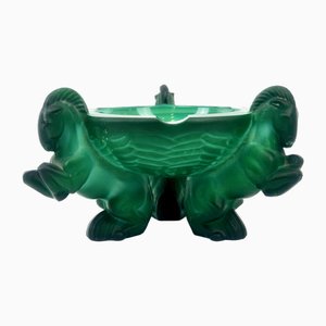 Posacenere Pegasus Art Déco in vetro malachite di Arthur Pleva per Curt Schlevogt, anni '30