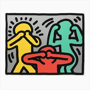 After Keith Haring, Pop Shop, High End Offset Print, 1970s, Ink & Paper , 1980s, Ink & Pencil & Paper