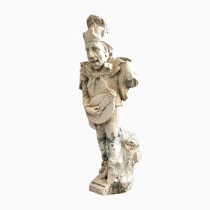 Escultura tallada de Lucky Minstrel, 1700, piedra