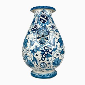 Große blaue Keramikvase von Ima für Montelupo Florentino, Italien, 1980er