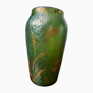 Green Papilon Vase from Lötz, 1899