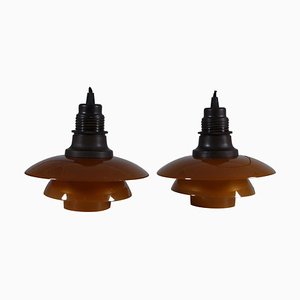 Mid-Century Early Amber Poul Henningsen Ph 2/2 Pendant attributed to Louis Poulsen, 1930s