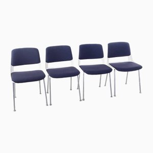 Dark Blue Gispen Dining Chairs by A.r. Cordemeyer, 1960s, Set of 4