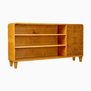 Niedriges offenes skandinavisches Bücherregal aus Ulmenholz, 1950er