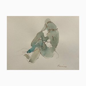Serhiy Reznichenko, Nude Sketch, 21st Century, Watercolor