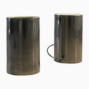 Lámparas de mesa Corfou cilíndricas Saint-Germain Lumière Edition, Francia, años 80. Juego de 2