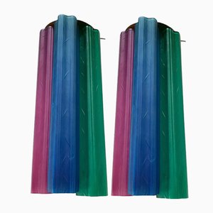 Large Pop Art Multicolored Tronchi Tube Sconces, 1970s, Set of 2