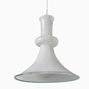 Lampe à Suspension en Verre Opalin par Michael Bang pour Holmegaard, 1972