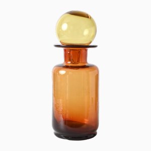 Mid-Century Italian Amber Glass Carafe from Empoli, 1960s