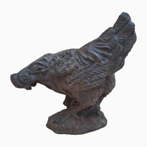 Poulet de jardin décoratif en fonte