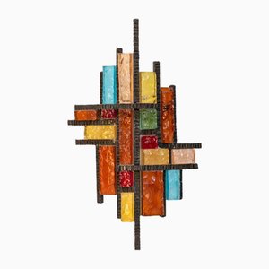Applique Murale Brutaliste Vintage par Longobard, Italie, 1970s