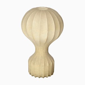Large Gatto Beige Cocoon Table Lamp attributed to Castiglioni for Flos, Italy, 1960s