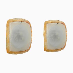 Lámpara de techo o pared italianas de cristal de Murano de Mazzega, años 70