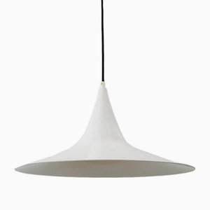 Vintage Trumpet Ceiling Lamp in White Metal, 1950s