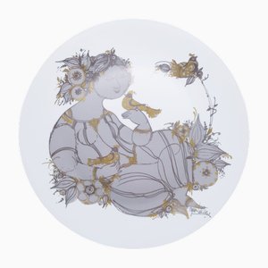 Plato de pared grande de porcelana de Bjørn Winnblad para Rosenthal