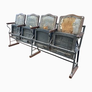 Antique French Folding Cinema Bench, 1920s