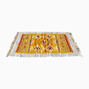 Hand-Woven Wool and Linen Wall Rug, 1960s