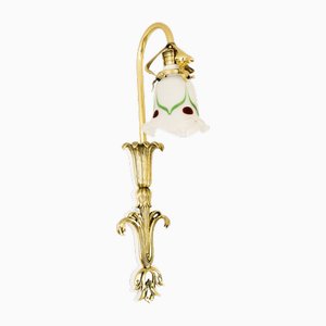 Vintage Wandlampe mit Glasschirm, 1908