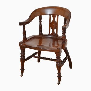 Sedia da ufficio vittoriana in mogano, 1880