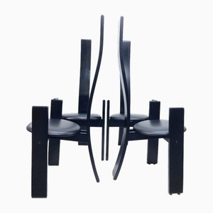 Chaises à Dossier Haut Modèle Golem attribuées à Vico Magistretti pour Poggi, Italie, 1960s, Set de 4