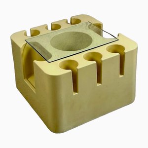 Carrito de bebidas Bacco italiano vintage con estante de vidrio y soporte para botellas de Sergio Mazza para Artemide, años 60