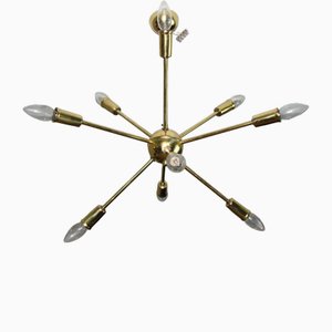 Mid-Century Brass Chandelier, 1970s